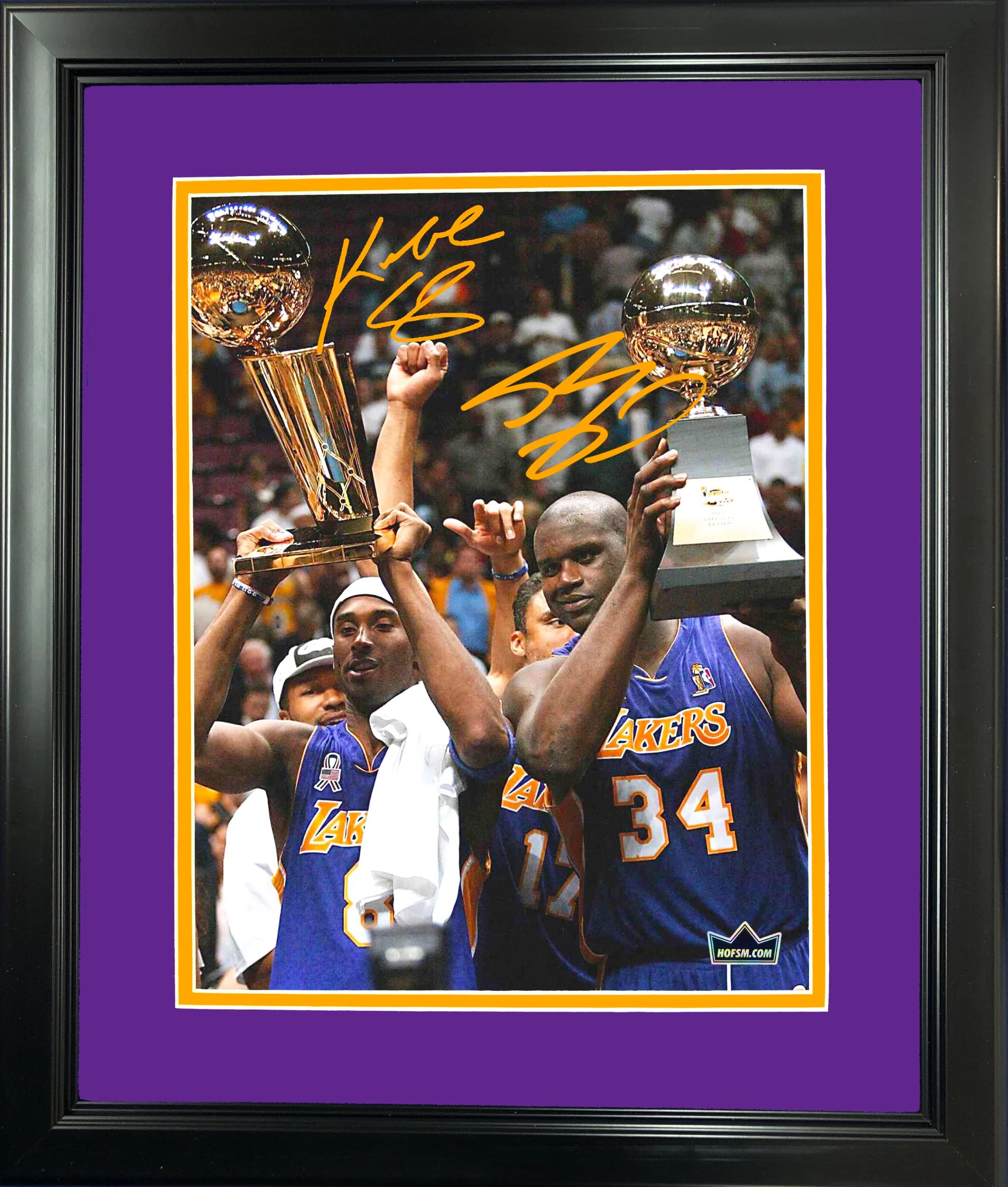 Framed Kobe Bryant Shaquille O'Neal Los Angeles Lakers Dual